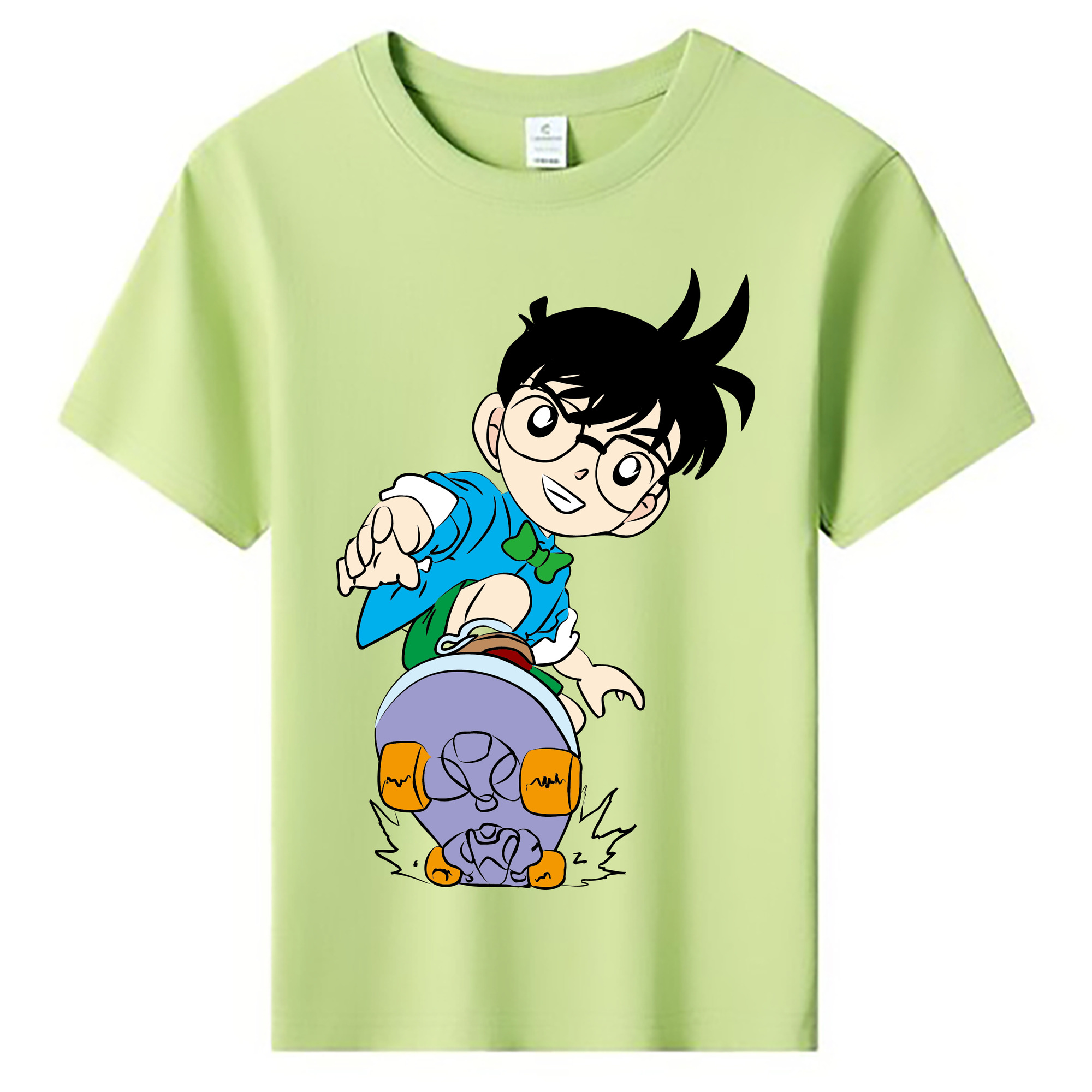 （画像用） 名探偵コナン 江戸川 コナン Detective Conan Conan Edogawa 綿100％キッズTシャツ（フロントプリント）